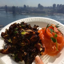 Gluten-free smoked salmon and brussels sprouts from Ruby's Cafe